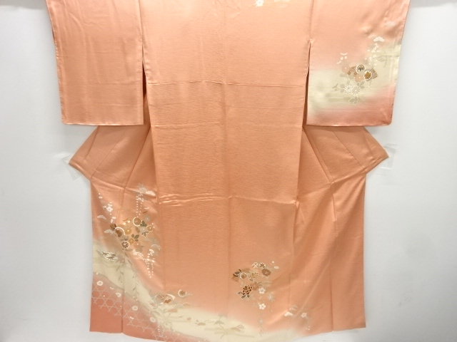 JAPANESE KIMONO / HOMONGI / UNUSED / JIGAMI PATTERN